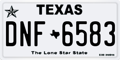 TX license plate DNF6583