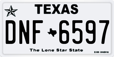 TX license plate DNF6597