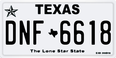 TX license plate DNF6618