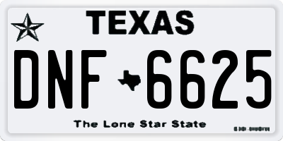 TX license plate DNF6625