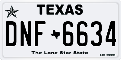 TX license plate DNF6634