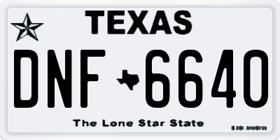 TX license plate DNF6640