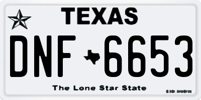 TX license plate DNF6653
