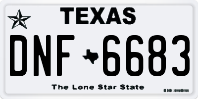TX license plate DNF6683