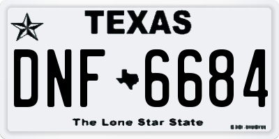 TX license plate DNF6684