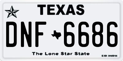 TX license plate DNF6686