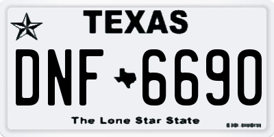 TX license plate DNF6690