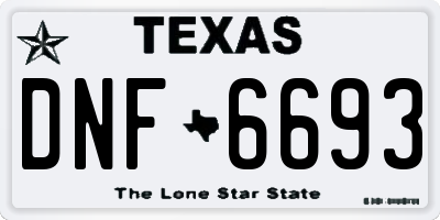 TX license plate DNF6693