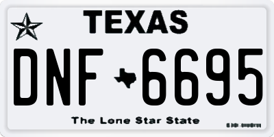 TX license plate DNF6695