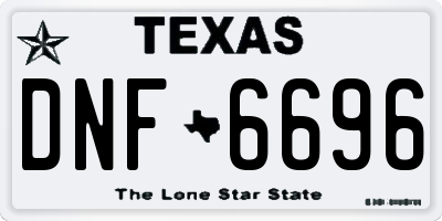 TX license plate DNF6696