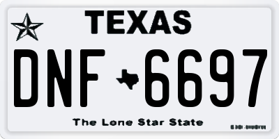 TX license plate DNF6697