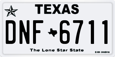 TX license plate DNF6711