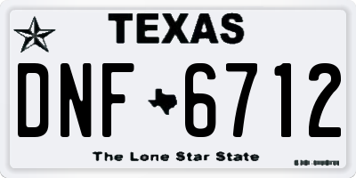 TX license plate DNF6712