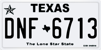 TX license plate DNF6713