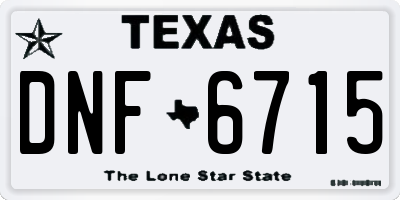 TX license plate DNF6715