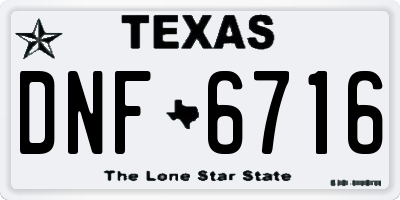 TX license plate DNF6716