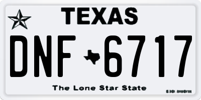 TX license plate DNF6717