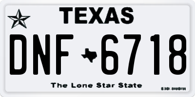 TX license plate DNF6718