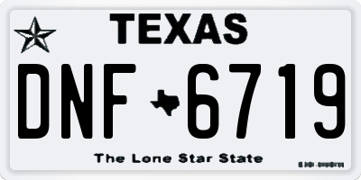TX license plate DNF6719
