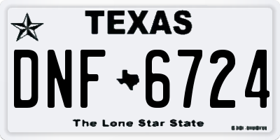 TX license plate DNF6724