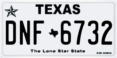 TX license plate DNF6732