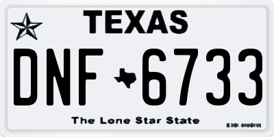 TX license plate DNF6733
