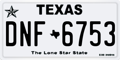 TX license plate DNF6753