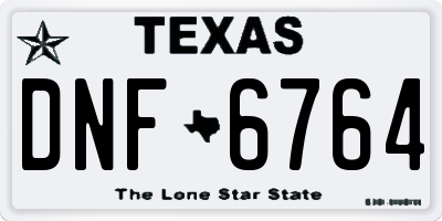TX license plate DNF6764
