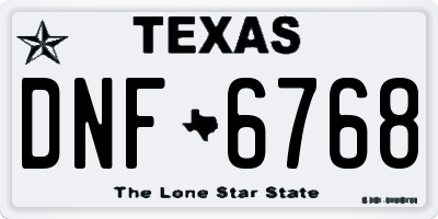 TX license plate DNF6768