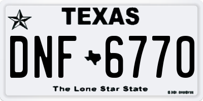 TX license plate DNF6770