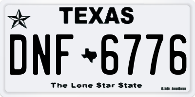 TX license plate DNF6776