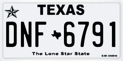 TX license plate DNF6791