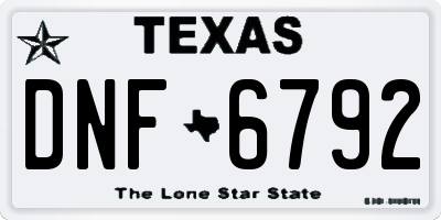 TX license plate DNF6792