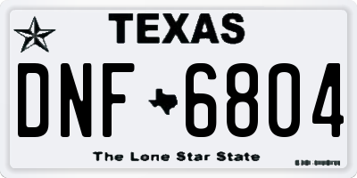 TX license plate DNF6804