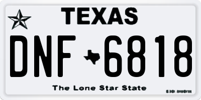 TX license plate DNF6818