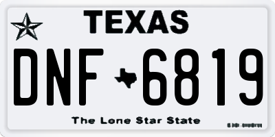 TX license plate DNF6819