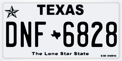 TX license plate DNF6828