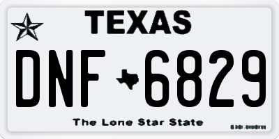 TX license plate DNF6829