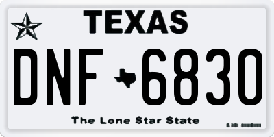 TX license plate DNF6830