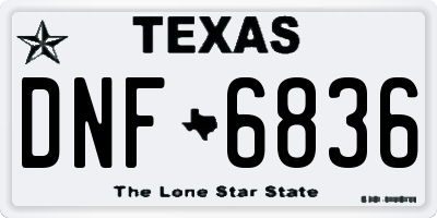 TX license plate DNF6836