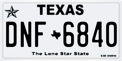 TX license plate DNF6840