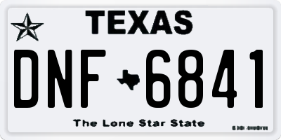 TX license plate DNF6841