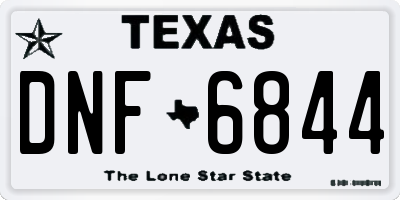TX license plate DNF6844