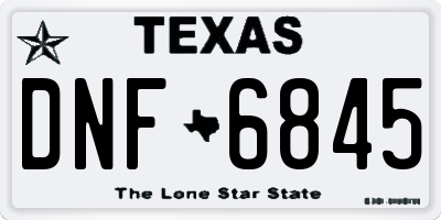 TX license plate DNF6845