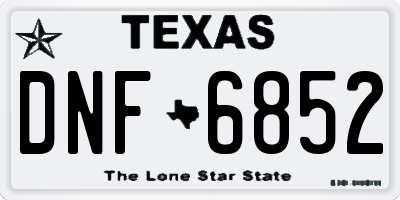 TX license plate DNF6852