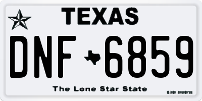 TX license plate DNF6859