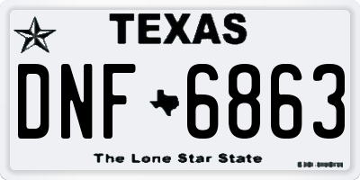 TX license plate DNF6863