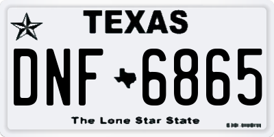 TX license plate DNF6865