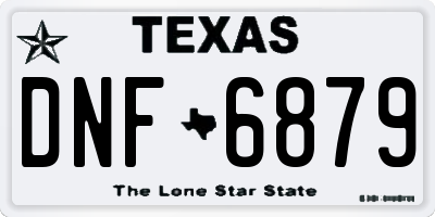 TX license plate DNF6879