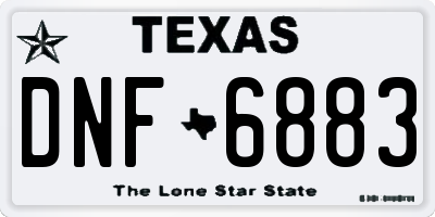 TX license plate DNF6883